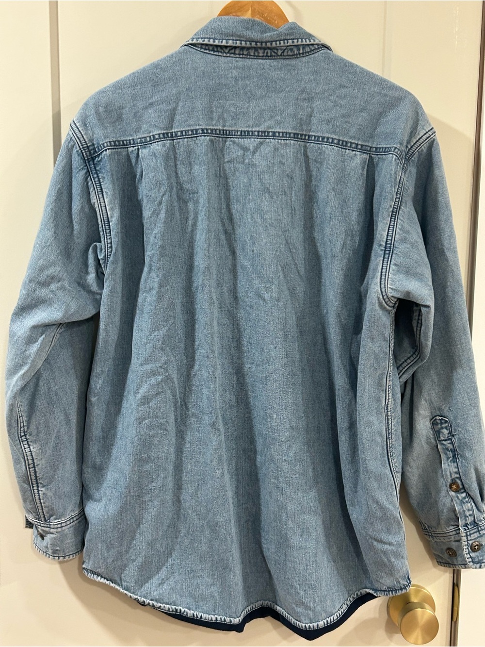 Vintage Orvis Fleece Lined Denim Shirt Jacket Blue Medium 90’s Grunge Gorpcore - Picture 6 of 12